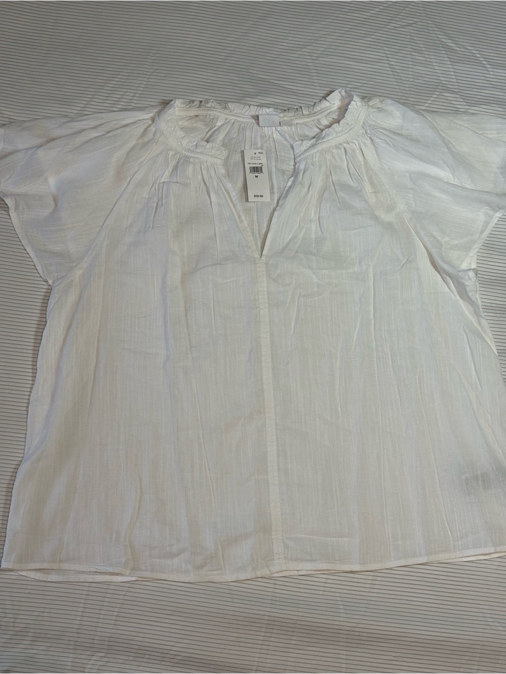 GAP White Lightweight Peasant-Style Blouse - Picture 2 of 7